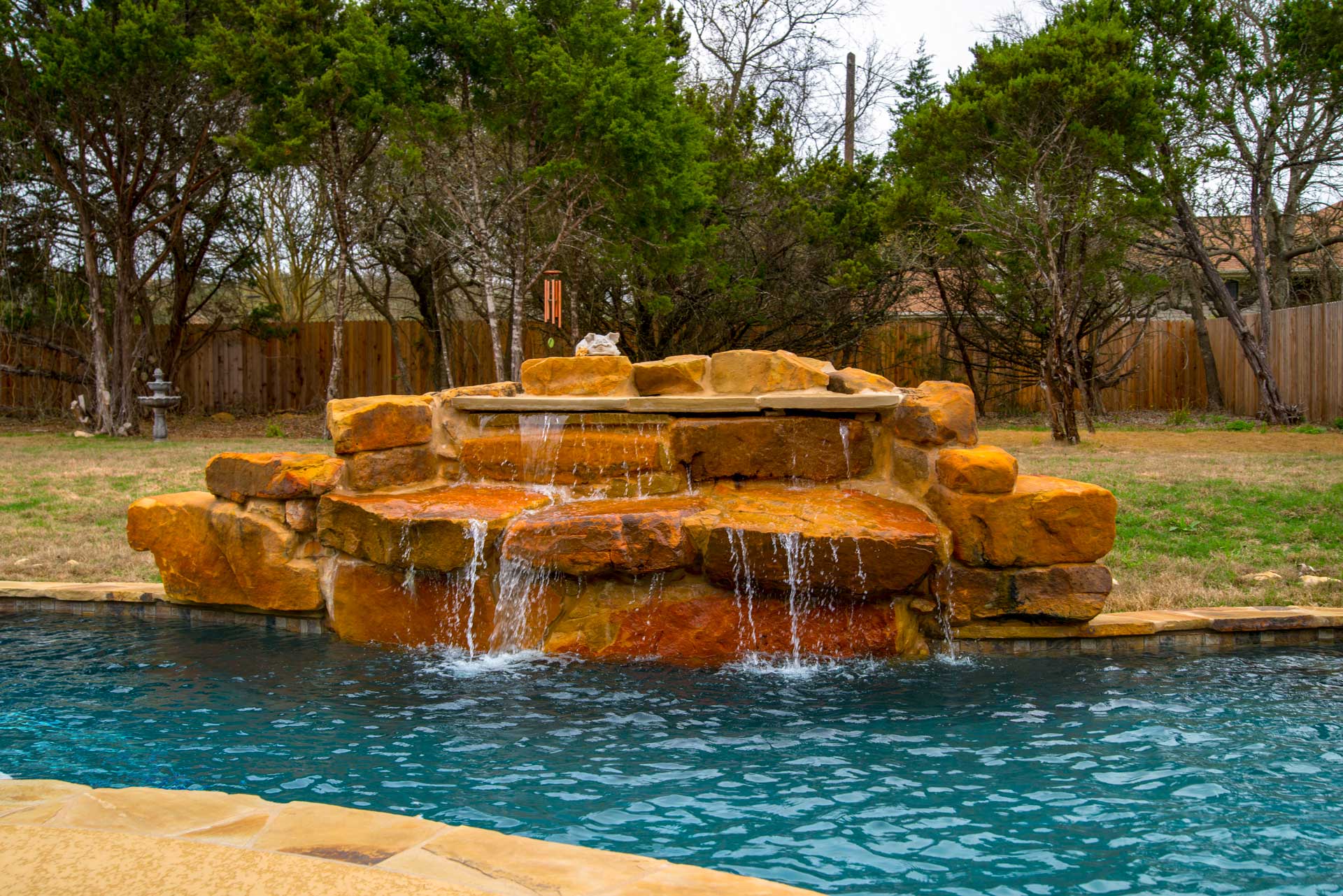 Swimming Pool Boulder Waterfall