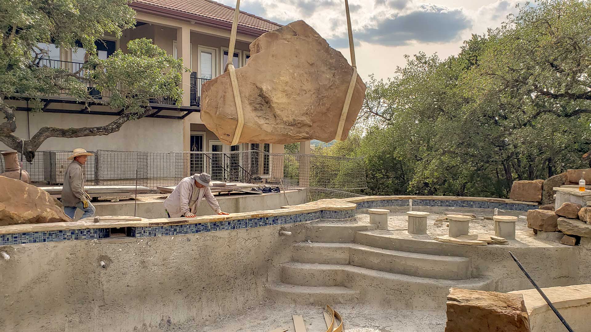Swimming Pool Boulder Waterfall Slide Construction 10 Swimming Pool Boulder Waterfall Slide Construction 10