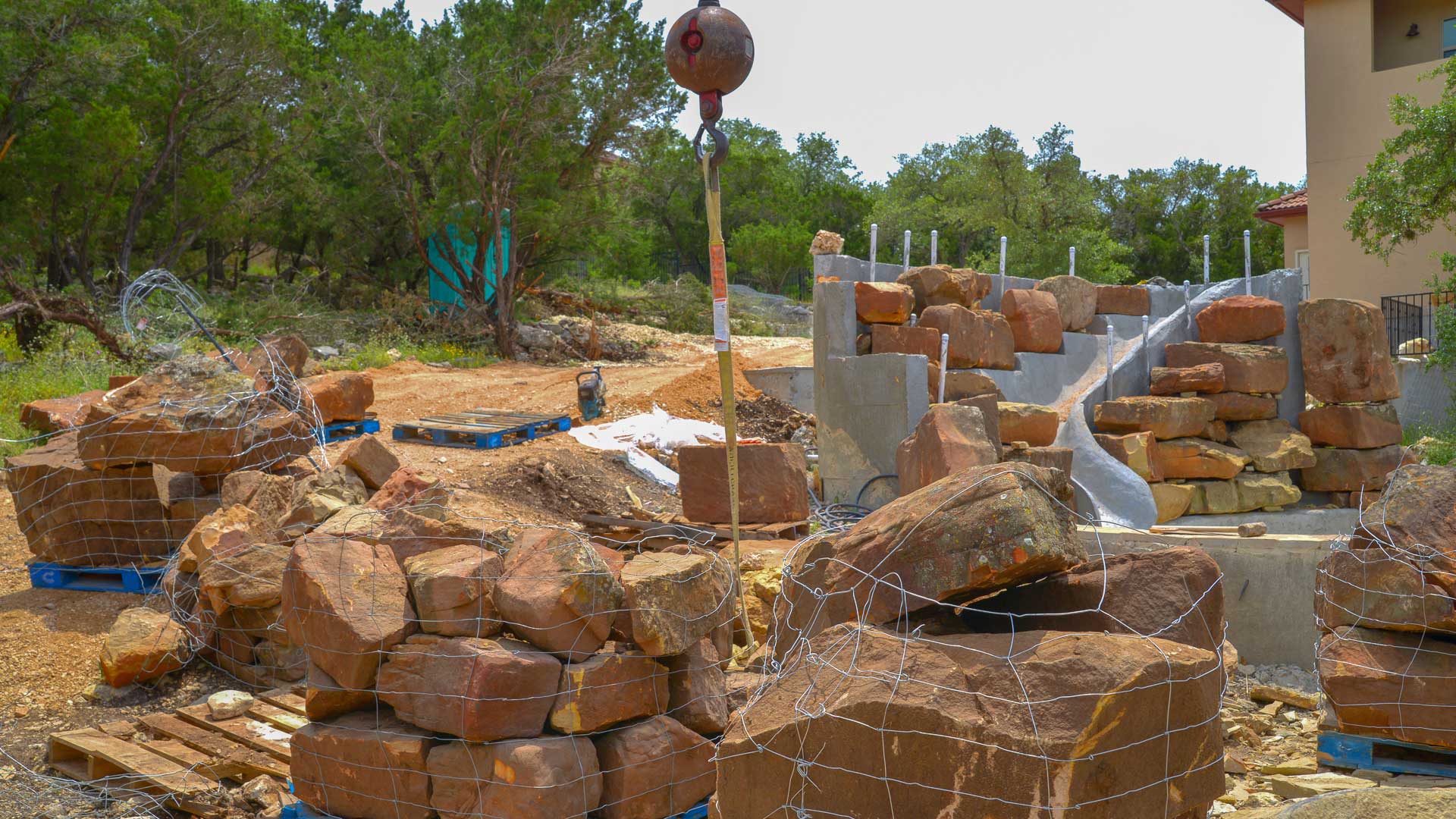 Swimming Pool Boulder Waterfall Slide Construction 4 Swimming Pool Boulder Waterfall Slide Construction 4